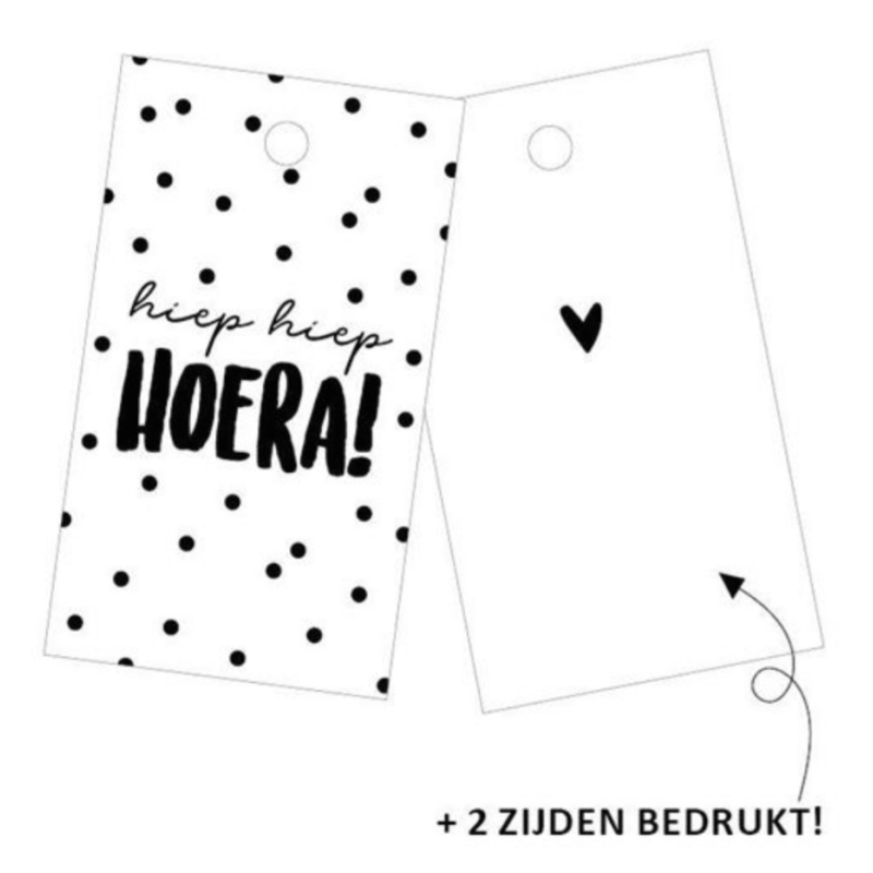 Cadeaulabels | Hiep hiep hoera stippen